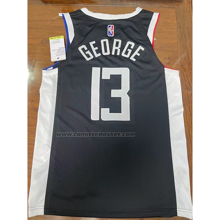Maglia Los Angeles Clippers Paul George #13 Citta 2020-21 Autentico Nero